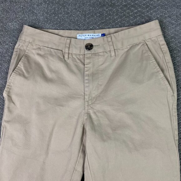 Peter Manning Slim Fit Chino Pants Men's 29 x 27 Measures 29 x 26 Khaki Cotton - Picture 2 of 12